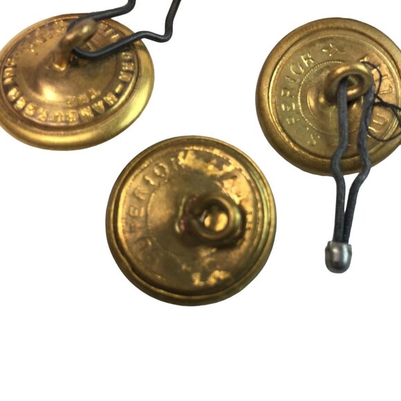 Waterbury Military Uniform Brass Buttons WWII Era Lot 7 Pieces Vintage u - Picture 8 of 8